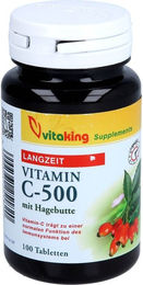 vitaking Vitamin C 500mg Tabletten mit Hagebutte, zuckerfrei, laktosefrei und glutenfrei, 100 Stück – Bild 1 von 2