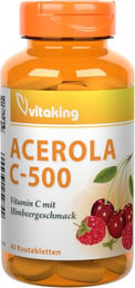 Vitaking Vitamin C mit Acerola und Hagebutte 500 mg Lutschtabletten vegan für Kinder – Bild 1 von 2