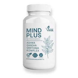 Vital Happiness Mind-Plus Kapseln mit Griffonia und Ashwagandha vegan 60 Kapseln – Bild 1 von 2