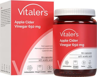 Vitaler's Apfelessig 650 mg Kapseln, 60 Stück, vegan, ohne Zusatzstoffe – Bild 1 von 4