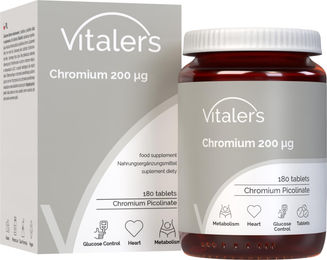 Vitaler's Chrom 200 µg Tabletten 180 Stück vegan ohne Zusatzstoffe für Erwachsene – Bild 1 von 3