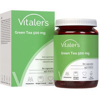 Produktbild von Vitaler’s Grüner Tee 500 mg Kapseln vegan ohne Zusatzstoffe 60 Stück