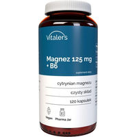 Produktbild von Vitaler's Magnesium 125 mg mit Vitamin B6 vegane Kapseln für Sportler 120 Stück