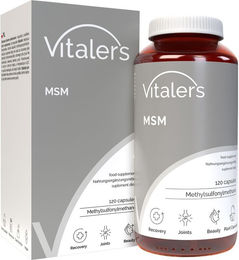 Vitaler's MSM Organischer Schwefel 1000 mg Kapseln vegan für Sportler 120 Stück – Bild 1 von 2