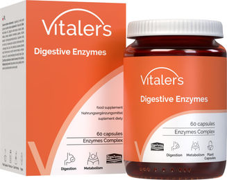 Vitaler's Multi-Enzym-Komplex Verdauungsenzyme 60 Kapseln Vegan ohne Zusatzstoffe – Bild 1 von 5