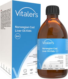 Vitaler's Norwegischer Lebertran Junior Omega-3 mit Vitamin E für Kinder 250 ml Flüssig – Bild 1 von 2