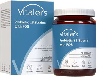 Vitaler’s Probiotikum mit 18 Stämmen und FOS vegan ohne Zusatzstoffe 60 Kapseln – Bild 1 von 2