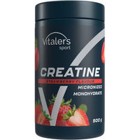 Produktbild von Vitaler's Sport Kreatin Monohydrat Pulver Erdbeere vegan und zuckerfrei 500 g
