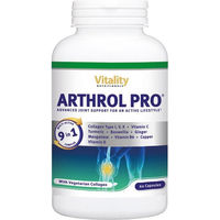 Produktbild von Vitality Nutritionals Arthrol Pro Gelenkvitalstoffe mit Weihrauch Kapseln für Sportler vegetarisch glutenfrei laktosefrei zuckerfrei ohne Zusatzstoffe