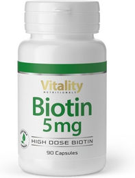 Vitality Nutritionals Biotin 5mg Kapseln vegan ohne Zusatzstoffe – Bild 1 von 1