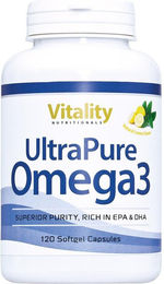 Vitality Nutritionals Ultrapure Omega 3 Kapseln 1400 mg mit 400 mg EPA und 300 mg DHA 120 Kapseln – Bild 1 von 1