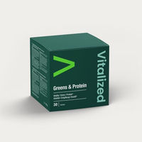 Produktbild von Vitalized Greens & Protein Superfood-Mischung mit pflanzlichem Protein, vegan, ohne Zusatzstoffe, 30 Sticks