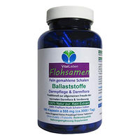 Produktbild von VitalLeben Flohsamenschalen Kapseln mit Psyllium Ballaststoffen 180 Stück laktosefrei und glutenfrei ohne Zusatzstoffe