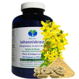 VitalLeben Johanniskraut Kapseln ohne Zusatzstoffe 360 Stück – Bild 1 von 3