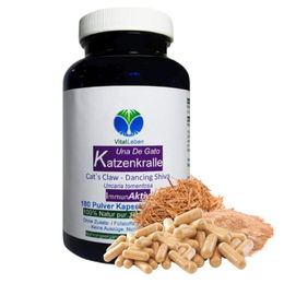 VitalLeben Katzenkralle ImmunAKTIV Uncaria tomentosa Kapseln ohne Zusatzstoffe glutenfrei laktosefrei 180 Kapseln – Bild 1 von 2