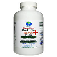 Produktbild von VitalLeben Kurkuma Ingwer Pfeffer SuperKombi Kapseln vegan ohne Zusatzstoffe 360 Stück