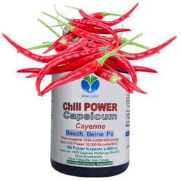 VitalLeben Red Chili Fat-Burner mit Capsaicin Cayennepfeffer Kapseln 180 Stück vegetarisch ohne Zusatzstoffe – Bild 1 von 2