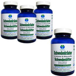 VitalLeben Schwedenkräuter Kräuter-Komplex mit 11 Bitterstoffen 720 Kapseln zuckerfrei und ohne Zusatzstoffe – Bild 1 von 2