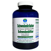 Produktbild von VitalLeben Schwedenkräuter Kräuter-Komplex mit Bitterstoffen alkoholfrei und ohne Zusatzstoffe 360 Kapseln