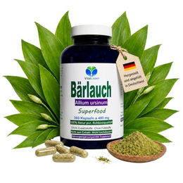 VitalLife Bärlauch Kapseln Wildwuchs 360 Stück ohne Zusatzstoffe glutenfrei und laktosefrei – Bild 1 von 7