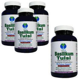 VitalLife Basilikum Tulsi 720 Kapseln vegetarisch glutenfrei laktosefrei ohne Zusatzstoffe 720 Stück – Bild 1 von 2