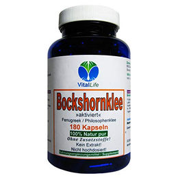 VitalLife Bockshornklee aktiviert Fenugreek Kapseln 180 Stück laktosefrei und glutenfrei – Bild 1 von 2