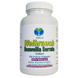 VitalLife Boswellia Weihrauch Kapseln 180 Stück vegetarisch laktosefrei ohne Zusatzstoffe – Bild 1 von 1