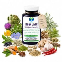 VitalLife Leber Liver Bitterstoffe und Bitterkräuter Komplex mit 16 Naturkräutern Kapseln laktosefrei und glutenfrei 360 Stück – Bild 1 von 6
