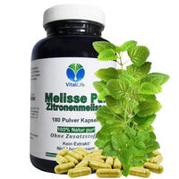 Produktbild von VitalLife Melisse Zitronenmelisse Kapseln vegan ohne Zusatzstoffe 180 Stück