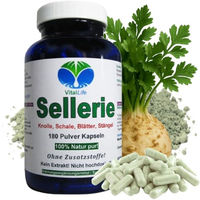 Produktbild von VitalLife Sellerie Kapseln mit Wurzel, Knolle, Stängel und Blättern ohne Zusatzstoffe 180 Stück