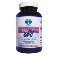 Produktbild von VitalLife Traubenkern OPC Kapseln mit Traubenkernmehl 180 Stück glutenfrei laktosefrei und ohne Zusatzstoffe