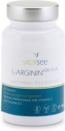 Vitalsee L-Arginin 600 Plus Kapseln vegan glutenfrei laktosefrei 60 Stück – Bild 1 von 1