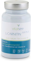 Vitalsee L-Carnitin 500 Kapseln vegan glutenfrei laktosefrei 60 Stück – Bild 1 von 1