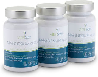 Vitalsee Magnesium Quattro Komplex Kapseln Vegan Glutenfrei Laktosefrei 180 Stück – Bild 1 von 2