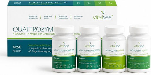 Vitalsee QUATTROZYM Multi-Enzym-Komplex Kapseln ohne Zusatzstoffe 240 Stück – Bild 1 von 3