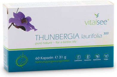 Vitalsee Thunbergia laurifolia Extrakt 300 mg 60 vegane Kapseln glutenfrei und laktosefrei – Bild 1 von 2