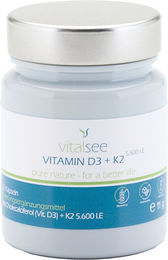 Vitalsee Vitamin D3 + K2 Kapseln mit 5600 IE und 75 µg glutenfrei und laktosefrei – Bild 1 von 1