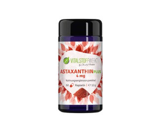 Vitalstoffwerk Astaxanthin Plus Kapseln, vegan, laktosefrei und glutenfrei, 60 Stück – Bild 1 von 2