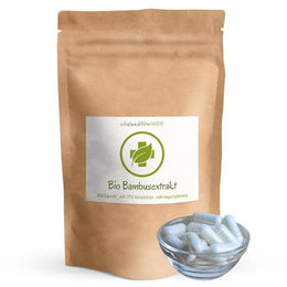 vitalundfitmit100 Bio Bambus Extrakt Kapseln vegan glutenfrei ohne Zusatzstoffe 250 Stück – Bild 1 von 3