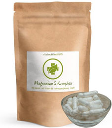vitalundfitmit100 Magnesium 5 Komplex mit Vitamin B6 Kapseln 180 Stück – Bild 1 von 1