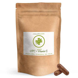 vitalundfitmit100 Traubenkernextrakt OPC mit Vitamin C 236 mg Kapseln 120 Stück vegan ohne Zusatzstoffe – Bild 1 von 3