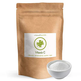 vitalundfitmit100 Vitamin C Pulver Calciumascorbat gepuffert 200 g vegan glutenfrei laktosefrei ohne Zusatzstoffe – Bild 1 von 1
