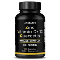 Produktbild von VitalXtra Zink, Quercetin, Vitamin C und Vitamin D3 Kapseln für Erwachsene, 120 Kapseln