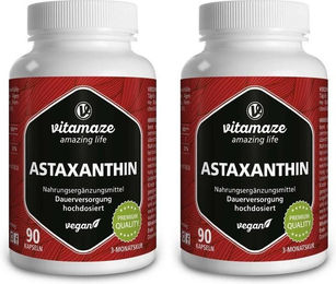 Vitamaze Astaxanthin 4 mg Kapseln vegan ohne Zusatzstoffe glutenfrei laktosefrei – Bild 1 von 1