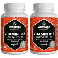 Produktbild von Vitamaze B-Komplex Vitamin B12 1.000 µg mit B9 und B6 vegan Tabletten für Schwangere und Stillende 180 Stück