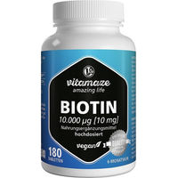 Produktbild von Vitamaze Biotin 10 mg hochdosiert vegan Tabletten 180 Stück