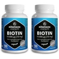 Produktbild von Vitamaze Biotin 10 mg hochdosiert vegan Tabletten 180 Stück