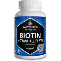 Produktbild von Vitamaze Biotin Zink Selen Tabletten vegan ohne Zusatzstoffe 180 Stück