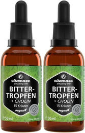 Vitamaze Bitter Tropfen mit Cholin und Kräuter-Komplex, vegan, glutenfrei und laktosefrei – Bild 1 von 4