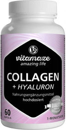 Vitamaze Collagen 300 mg und Hyaluron 100 mg Kapseln hochdosiert 60 Stück ohne Zusatzstoffe – Bild 1 von 2